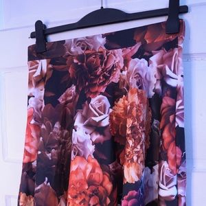 Floral midi flow-in-the-wind skirt